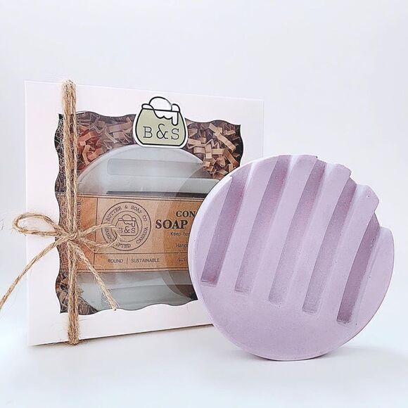 💜Concrete Soap Dish with gift box - Picture 1 of 11